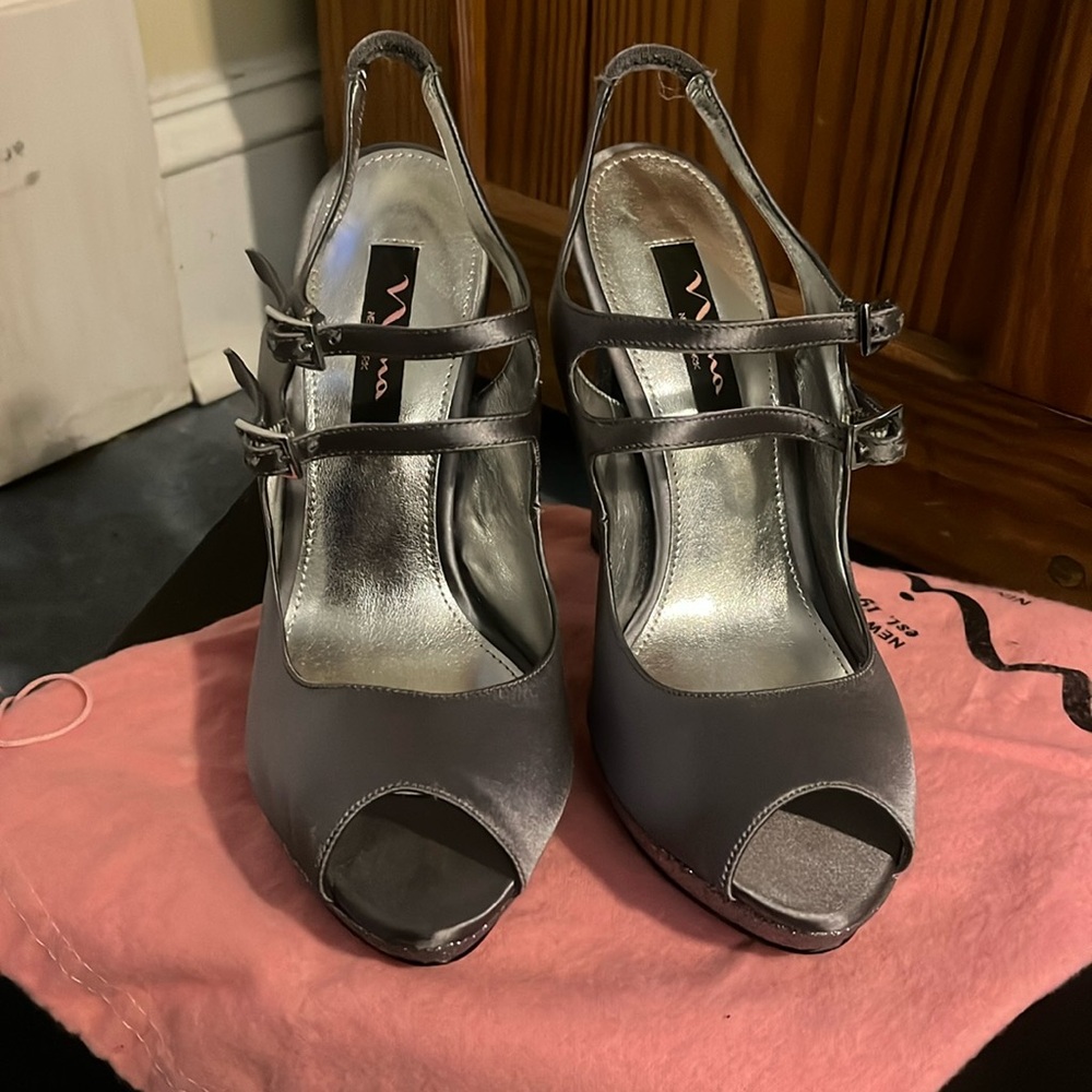Nina silver sparkly heels